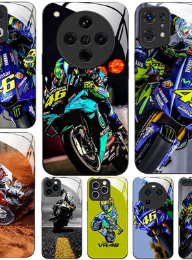 玻璃手机壳适用OPPO FINDX8 PRO X7X6X5X3RENO13RPO12 11K12K11K10  瓦伦蒂诺·罗西机车摩托车赛