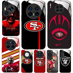 玻璃手机壳适用华为Mate70 60 20 30 40E 40 50 P30 P40 P50 P60 P70 PURA70Pro 旧金山49人突袭者橄榄球