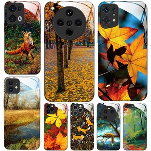 11K12K11K10 玻璃手机壳适用OPPO X7X6X5X3RENO13RPO12 PRO 秋天树叶狐狸 FINDX8