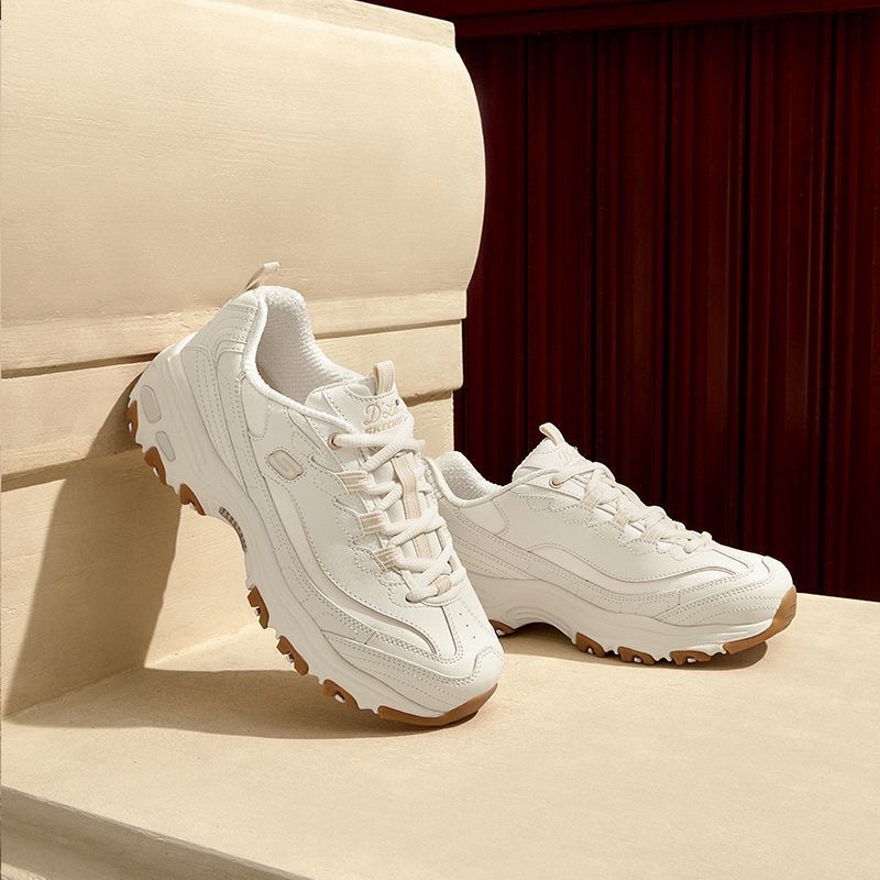 斯凯奇女鞋新款厚底增高老爹鞋轻便休闲运动鞋熊猫鞋