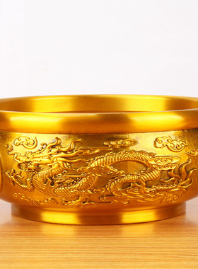 铜龙凤聚宝盆摆件十二生肖客厅店铺办公室家居饰品工艺礼品摆饰