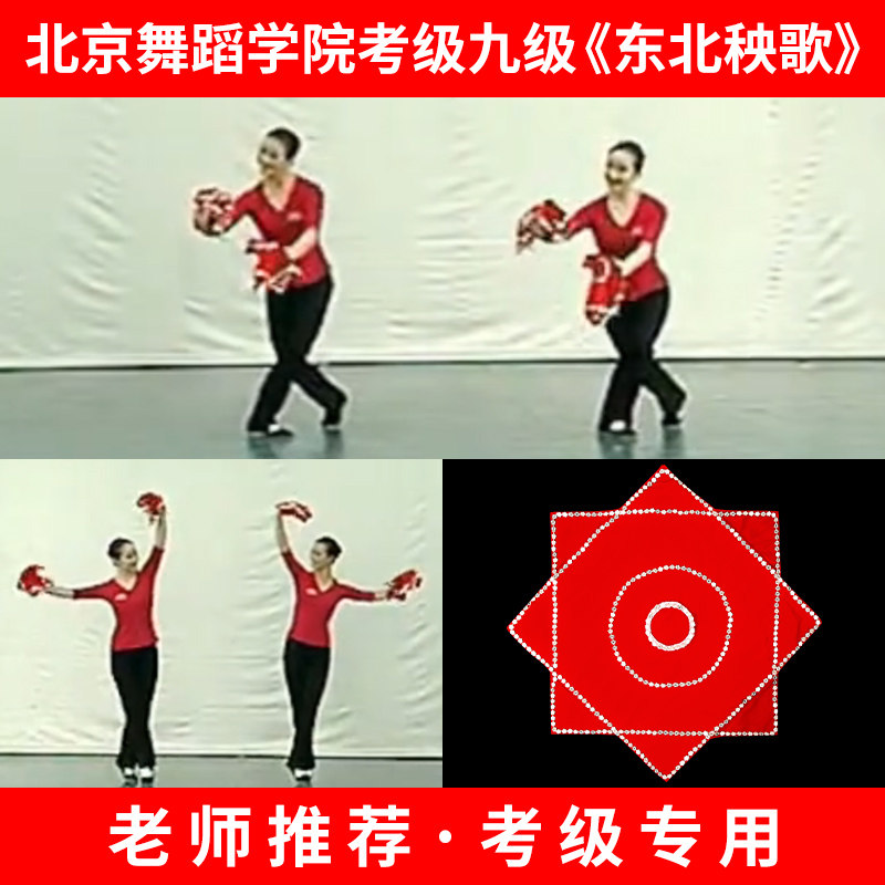 北京舞蹈学院考级专用九级东北秧歌手绢花道具二人转手绢八角巾帕