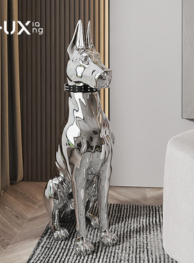 CHU X现代轻奢电镀狗高档家居装饰品电视柜旁高级感客厅落地摆件
