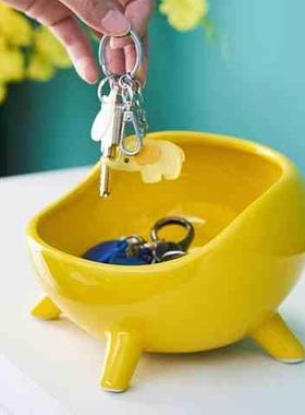 放钥匙托盘玄关进门口收纳摆件创意轻奢招财鞋柜电视柜家居装饰品