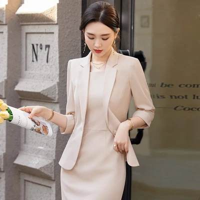 职业西装连衣裙套装主持人面试正装教师工作服西服两件套裙