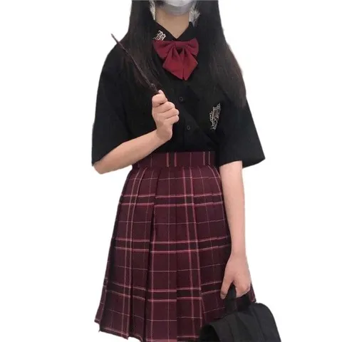 夏季jk制服裙学院风全套格裙原创女日系百褶套装正版之歌极夜