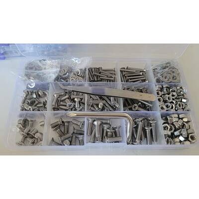 700PCS304不锈钢平头内六角螺丝沉头内六角盒装螺丝组合螺栓螺钉