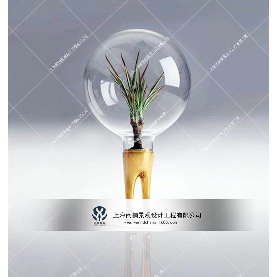 商业美陈商场植物花盆装饰玻璃钢材质创意几何造型花缸花艺花器