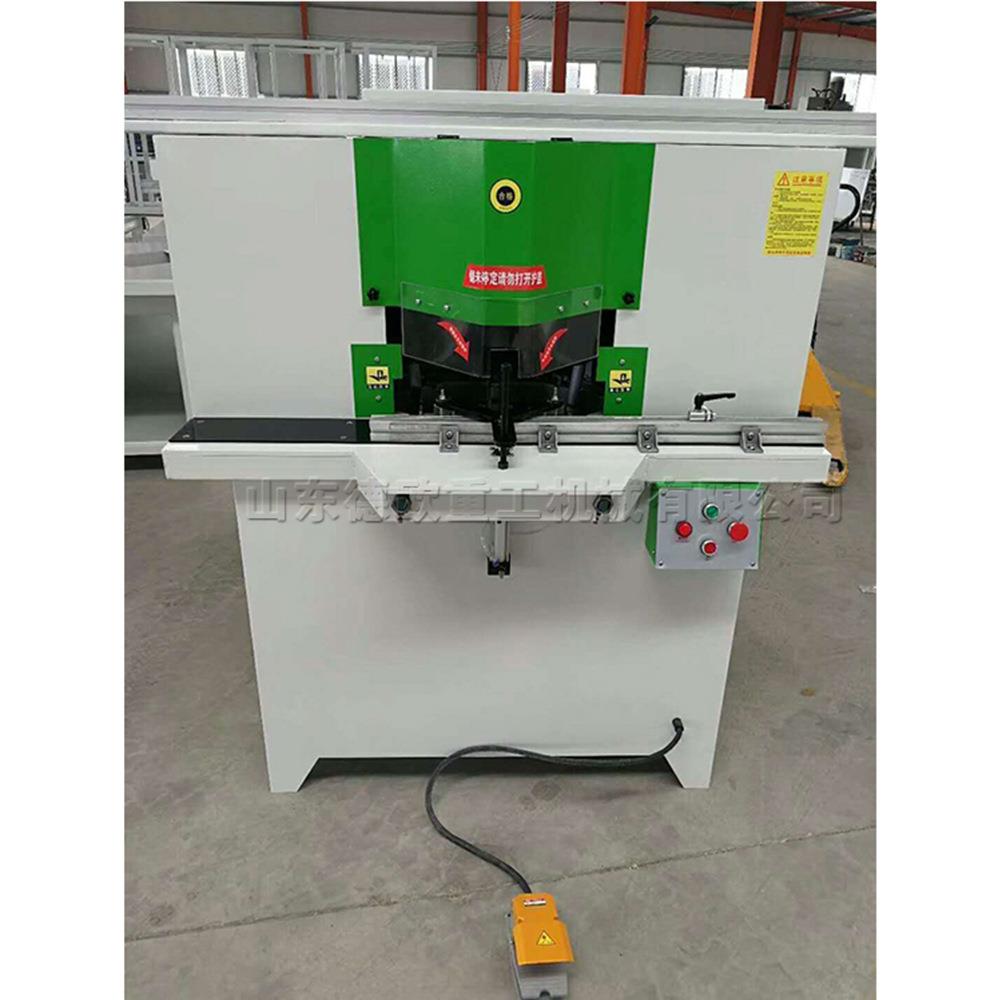 小型双头锯切角机木板铝材45度斜角加工机相框门窗框封边设备