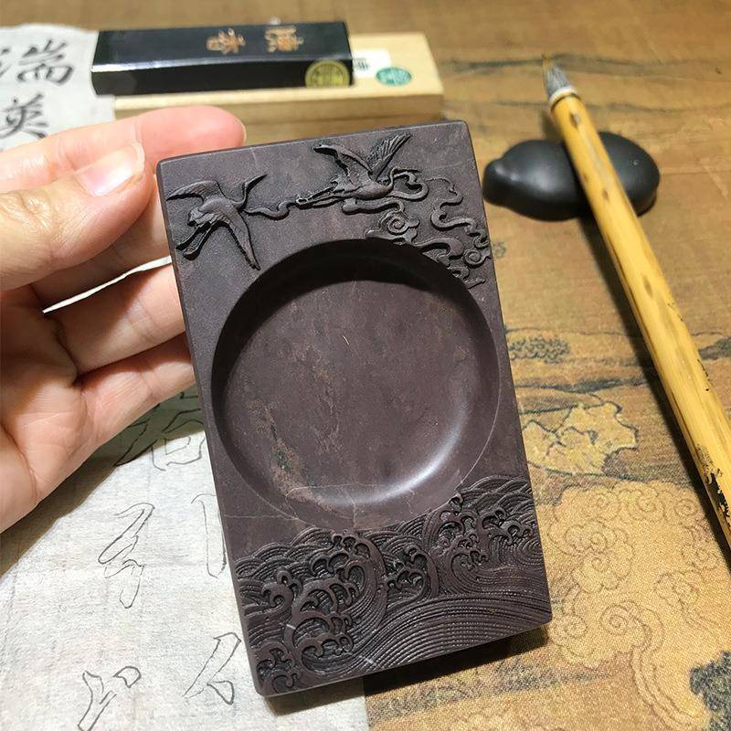 肇庆正宗端砚宋坑4寸小砚台小楷书法专用墨砚天然原石便携式研磨