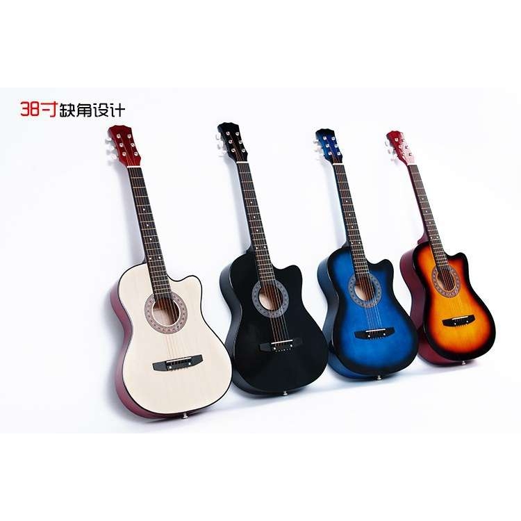 38英寸缺角民谣吉他练习吉他普级练习吉它全椴民谣他