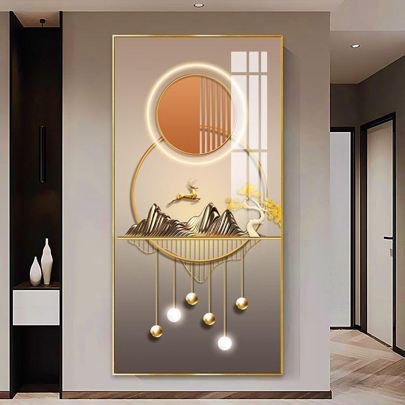 现代简约玄关装饰画轻奢进门墙画客厅走廊过道挂画入户正对门壁画