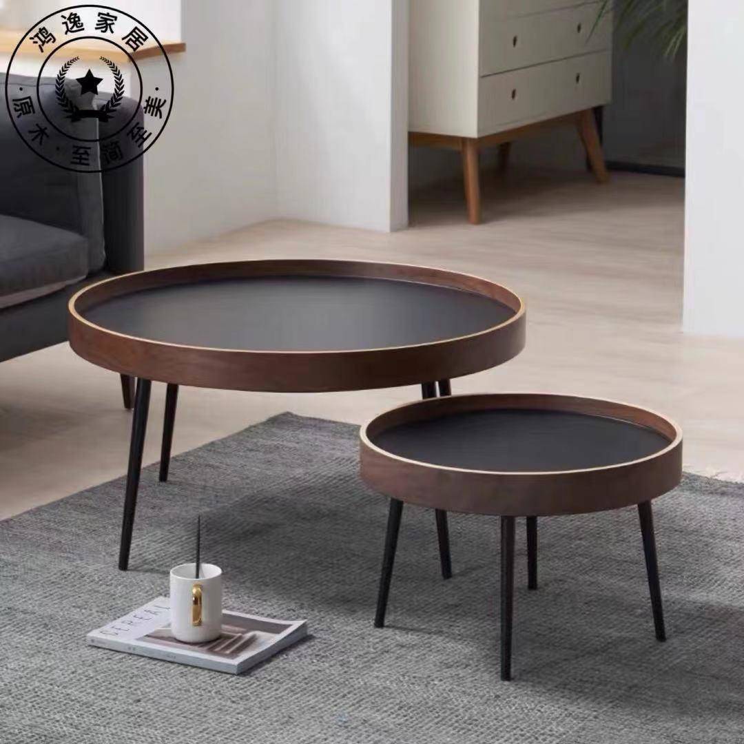茶几小户型轻奢极简小圆桌简约现代边几客厅家用圆形矮桌组合茶桌