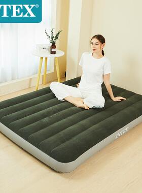 INTEX64108137宽绿色植绒双人植绒充气床气垫床