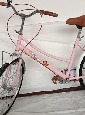 女式自行车女24/26寸轻便代步单车男普通成人学生城市淑女通勤车