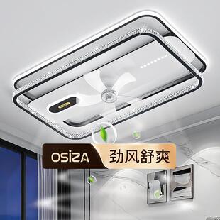 2023年新款摇头风扇客厅灯简约现代创意智能家用一体吊扇灯具套餐