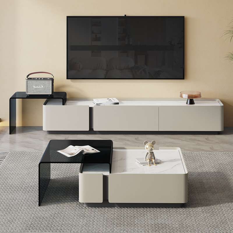 卡士其茶几电视柜组合现代简约家用客厅意式极简轻奢风小户型地柜