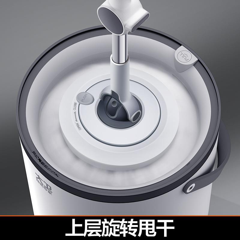 L^拖把家用单桶旋转拖把桶自动免手洗一拖拖布干湿两用懒人墩布净