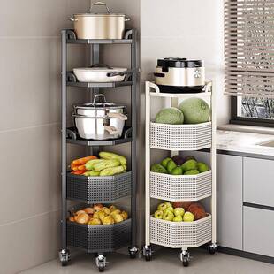厨房三角可移动置物架多层转角水果蔬菜收纳篮子锅具多功能收纳架