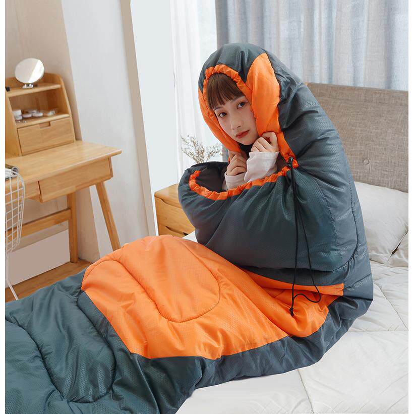 户外露营睡袋成人冬季防寒春秋棉大人单人旅行保暖轻量保暖