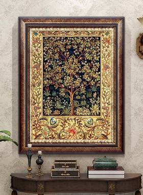 发财树欧式美式玄关装饰画餐厅竖版走廊壁画墙画挂画客厅装饰画