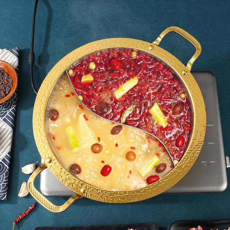 3层钢304不锈钢鸳鸯锅火锅盆特厚商用涮锅火锅店专用锅电磁炉通用,金属材料及制品,金属加工件/五金加工件,淘宝优惠券,粉丝福利购,淘宝优惠卷