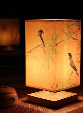 中式简约国风怀旧卧室床头灯国风装饰茶楼复古暖光小台灯