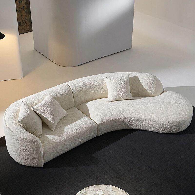 北欧现代异形布艺网红沙发设计师客厅转角轻奢小户型简约弧形沙发