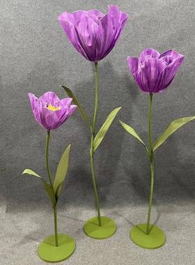 大号郁金香套装EVA泡沫婚庆路引橱窗美陈舞台摄影布置摆件郁金香