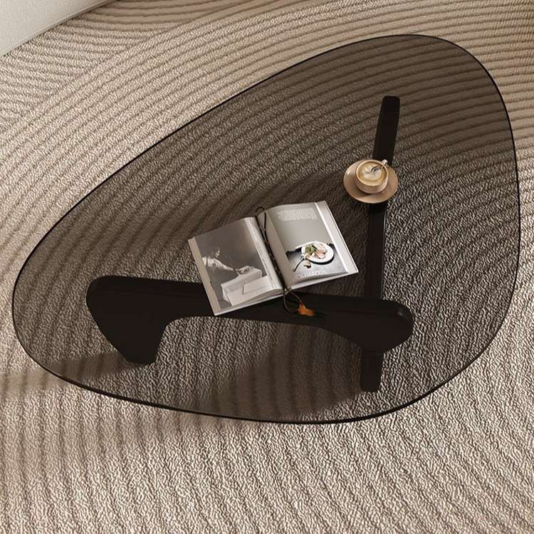 创意网红茶几钢化玻璃现代简约轻奢极简实木茶桌家用小户型玻璃茶