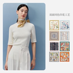 万事利100%桑蚕丝真丝丝巾女丝绸披肩63cm方巾送妈妈情人节礼物