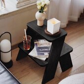 北欧实木矮凳多功能家用换鞋 小户型边角几中古垫脚小板菲多梯凳子