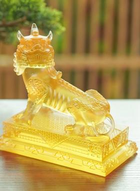 琉璃九华山谛听神兽地藏王菩萨坐骑摆件居家佛堂寺庙供奉车载摆放