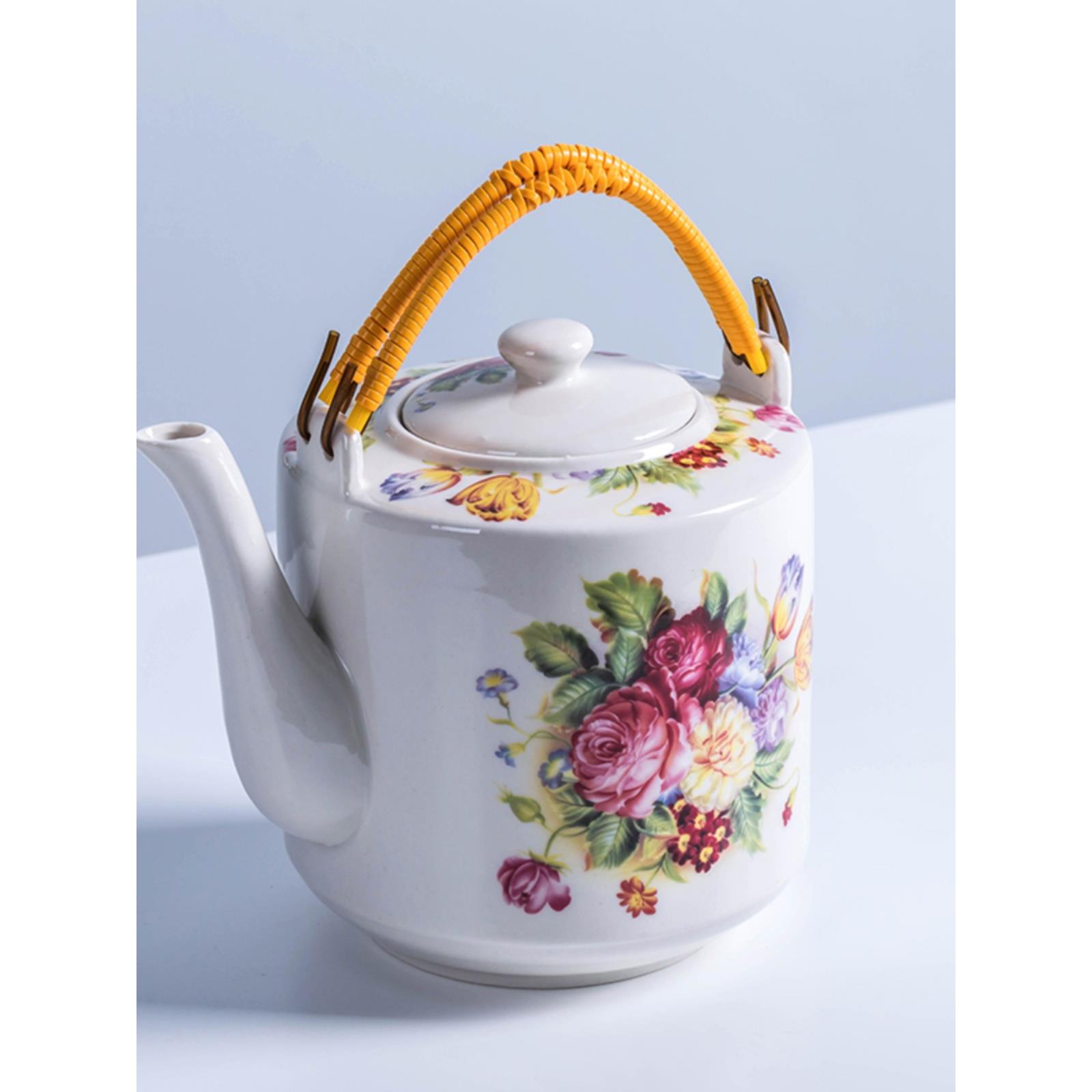 景德镇陶瓷水壶家用大容量瓷器茶壶防爆凉水茶壶冷水壶提梁泡茶壶