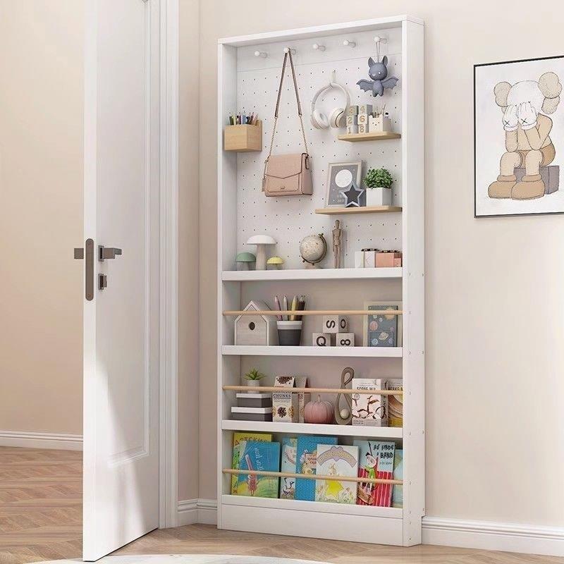 超薄门后收纳层架洞洞板置物架书架卧室定制新款壁挂式夹缝实木书