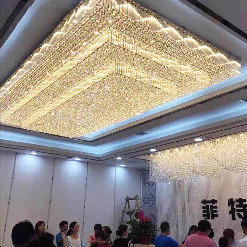 酒店大堂大厅大型样品屋展示中心沙盘长方形水晶灯宴会厅饭店工程