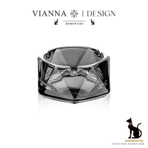 VIANNA丨几何·Ang高档水晶玻璃烟灰缸商务雪茄缸客厅摆件防灰飞