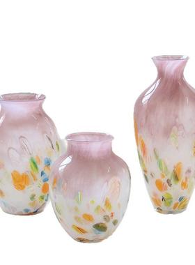 厂家直销中古玻风瓶手渐BX8-25-0变粉紫色璃花轻奢风桌面居家鲜工