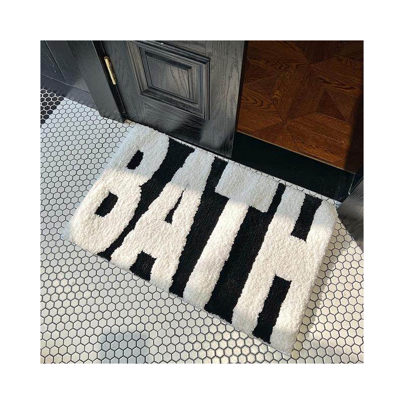 美式简约字母植绒吸水地垫卫生间浴室脚垫防滑垫卧室门口柔软脚垫,居家布艺,地毯,淘宝优惠券,粉丝福利购,淘宝优惠卷