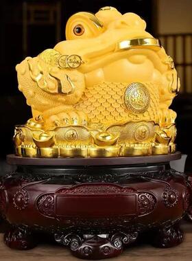 三足金蟾蜍摆件大号可旋转金蝉店铺办公室收银台装饰开业礼品
