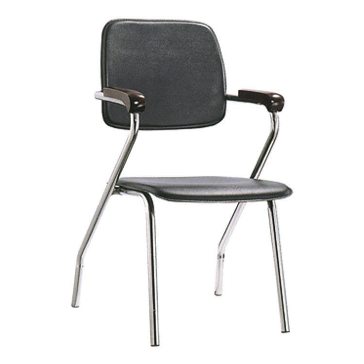 厂家直销四角电脑办公会议椅硬皮职员工开会客培训弓形老板椅子