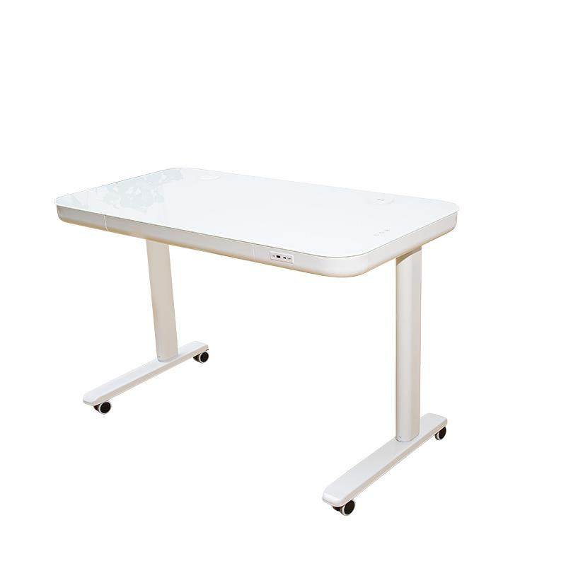 现代简约可儿童书桌可动式床边桌白色玻璃金属烤漆电动升降桌,商业/办公家具,办公升降台/升降桌,淘宝优惠券,粉丝福利购,淘宝优惠卷