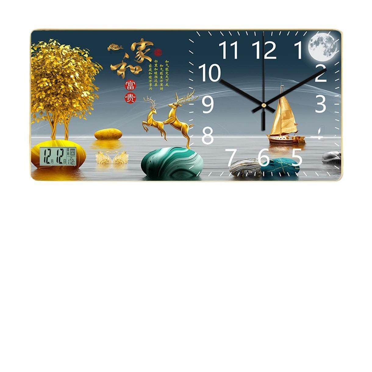 静音电子挂钟挂墙时钟客厅挂钟钟表挂钟客厅钟表万年历钟表装饰画
