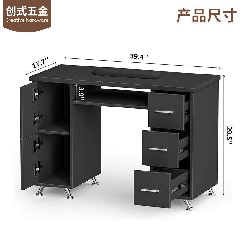 现代简约美甲桌指甲桌收纳一体双人化妆桌修甲台经济实用大容量
