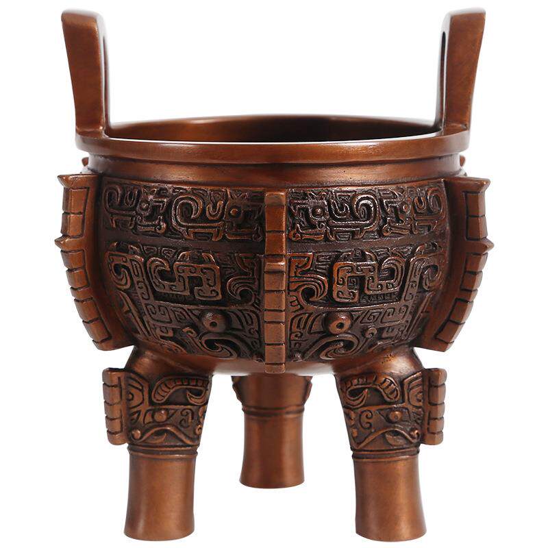 紫铜入己鼎办公室工艺品商务礼品鼎摆件开业礼品铜克鼎摆设