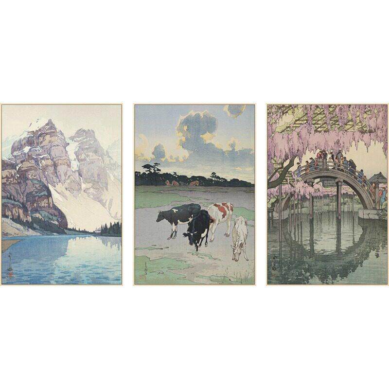 日本浮世绘挂画日式装饰画日料店餐厅走廊玄关过道和风喷绘装饰画