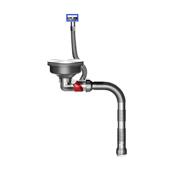 厨房下水器后置韩式 台控下水185大口径洗碗盆单槽防臭下水管钢头