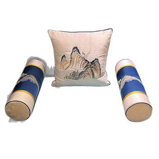 新中式红木沙发垫高档刺绣抱枕坐垫高级感罗汉床乳胶垫子四季通用