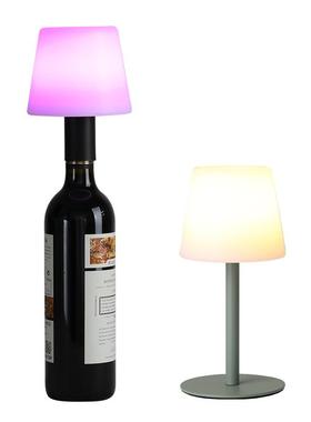 爆款酒瓶台灯创酒瓶灯氛意围182小灯TC充电防水小台led发夜光灯
