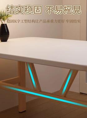 奶油餐风桌级小户型家用现代简约网红桌椅休闲高饭桌方形RZP长桌